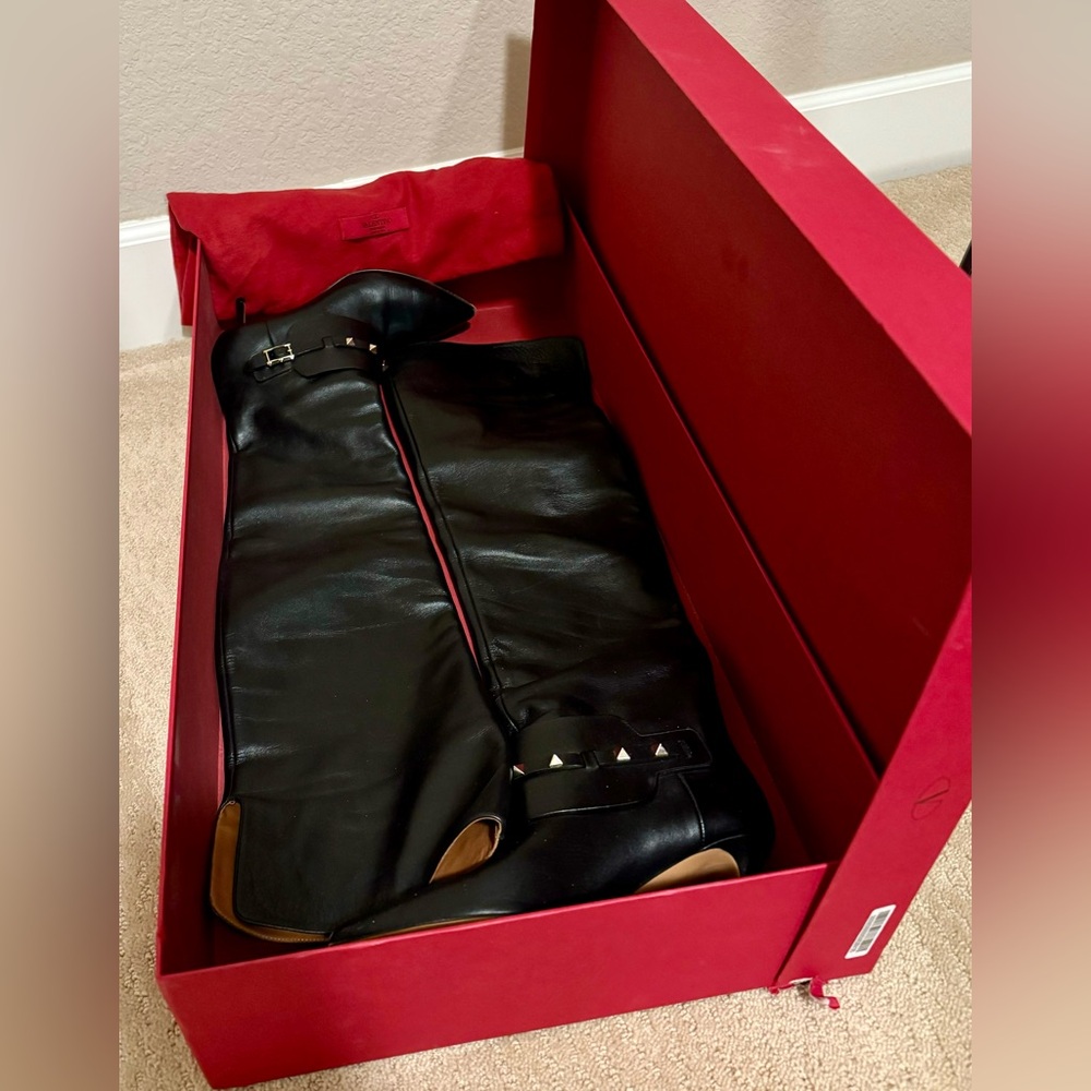 Valentino Garavani Rockstud Over the Knee Boot, Size 37
